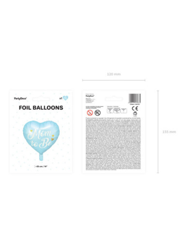 Balon foliowy Mom to Be, 35cm, niebieski