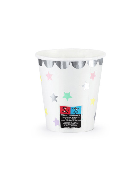 Kubeczki Jednorożec - Gwiazdki, 180 ml (1 op. / 6 szt.)