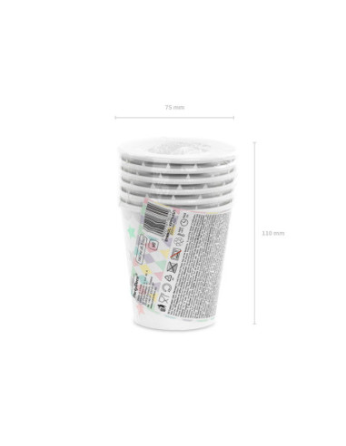 Kubeczki Jednorożec - Gwiazdki, 180 ml (1 op. / 6 szt.)