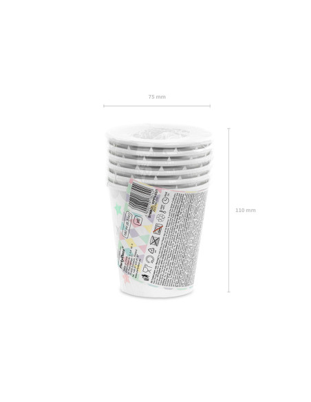 Kubeczki Jednorożec - Gwiazdki, 180 ml (1 op. / 6 szt.)