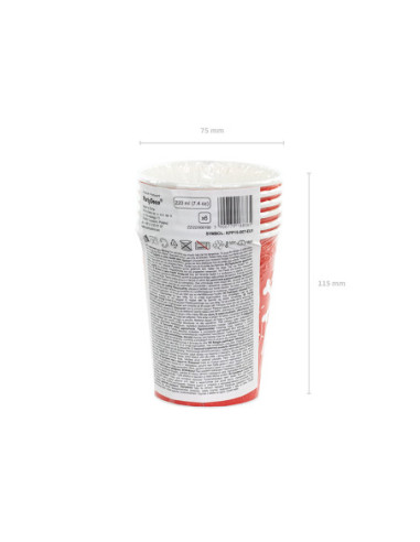 Kubeczki Piraci, czerwony, 220ml (1 op. / 6 szt.)