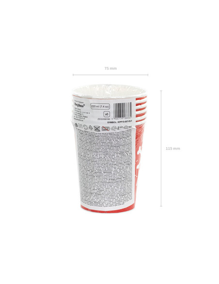 Kubeczki Piraci, czerwony, 220ml (1 op. / 6 szt.)