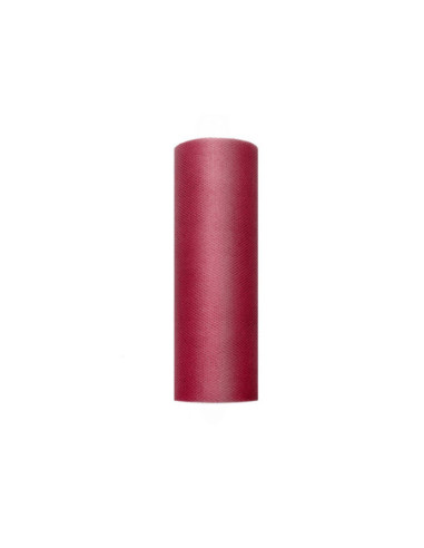 Tiul gładki, bordo, 0,15 x 9m (1 szt. / 9 mb.)