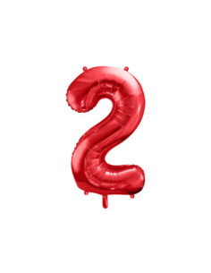 Balon foliowy Cyfra ''2'', 86cm, czerwony