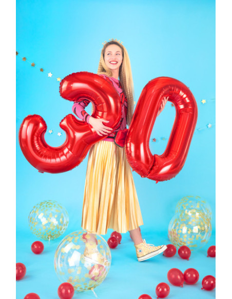 Balon foliowy Cyfra ''3'', 86cm, czerwony