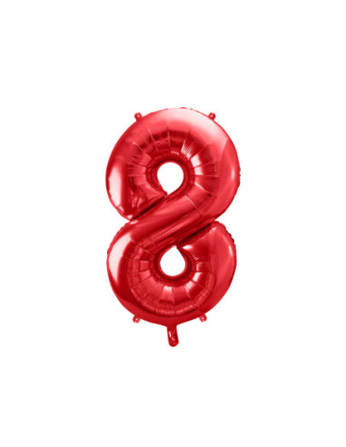 Balon foliowy Cyfra ''8'', 86cm, czerwony