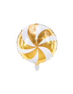 Balon foliowy Cukierek, 35cm, złoty