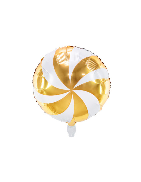 Balon foliowy Cukierek, 35cm, złoty