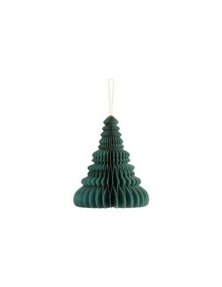 Bombka papierowa honeycomb Choinka, butelkowa zieleń, 20cm