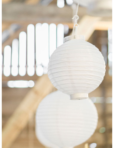 Lampion papierowy, biały, 20cm