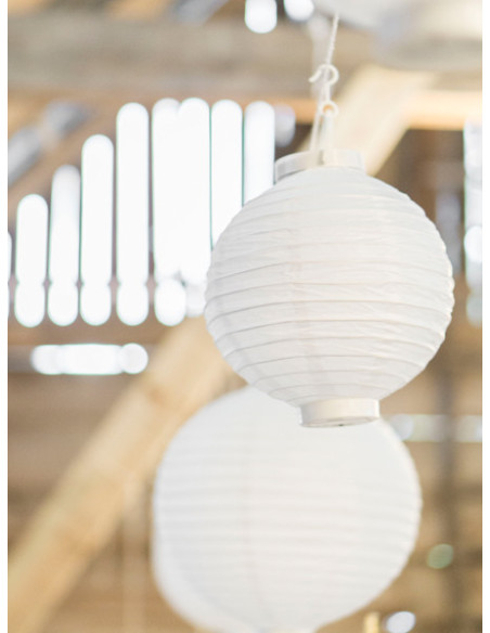 Lampion papierowy, biały, 20cm