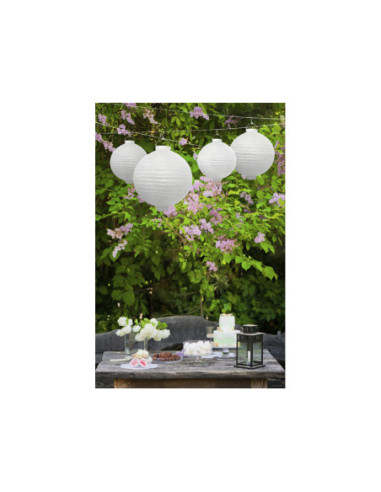 Lampion papierowy, biały, 30cm