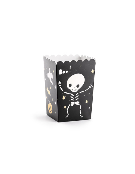 Pudełka na popcorn BOO!, mix, 7x7x12.5cm (1 op. / 6 szt.)