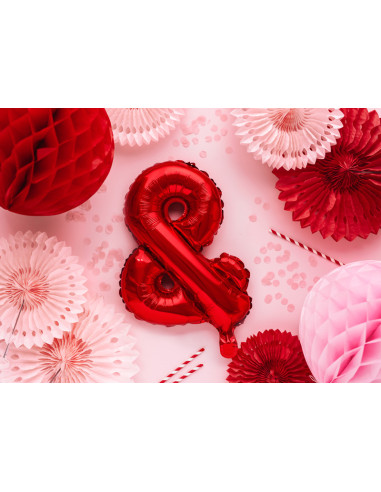 Balon foliowy znak ''&'', 35cm, czerwony