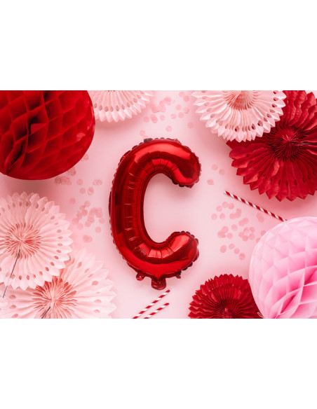Balon foliowy Litera ''C'', 35cm, czerwony