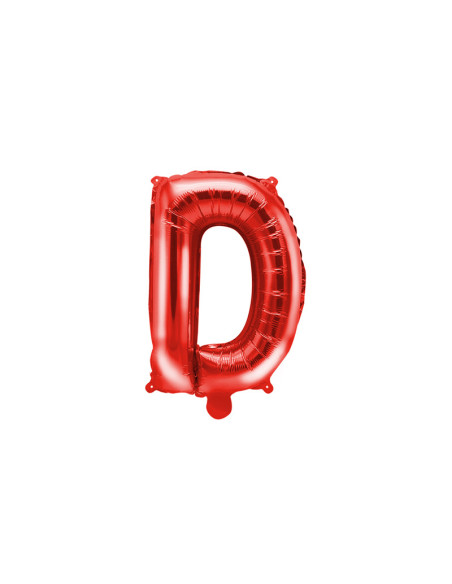 Balon foliowy Litera ''D'', 35cm, czerwony