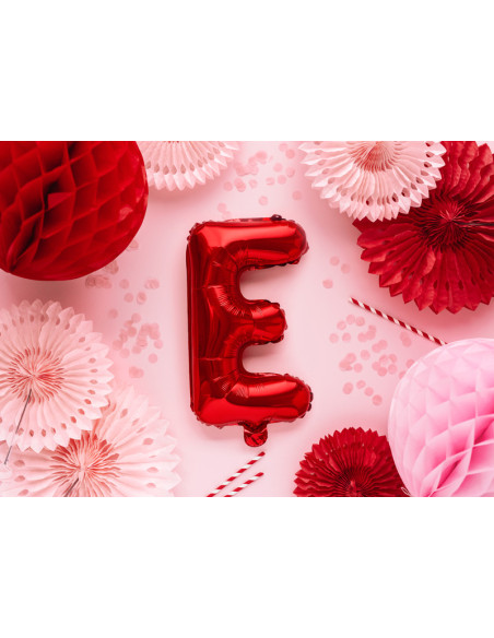 Balon foliowy Litera ''E'', 35cm, czerwony