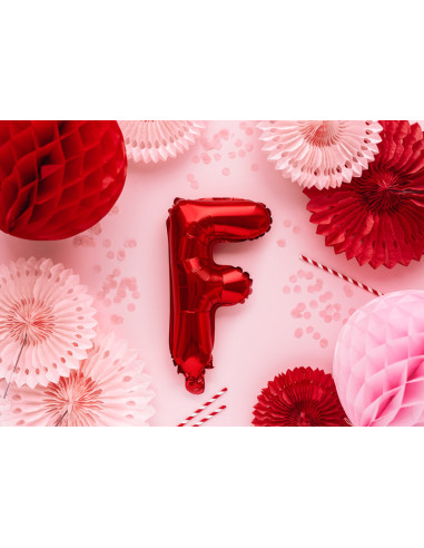 Balon foliowy Litera ''F'', 35cm, czerwony
