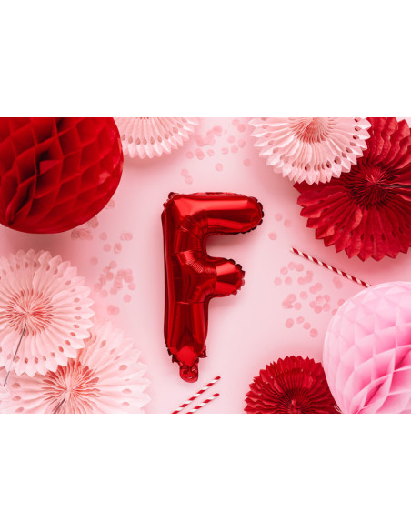 Balon foliowy Litera ''F'', 35cm, czerwony