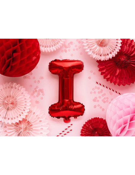 Balon foliowy Litera ''I'', 35cm, czerwony