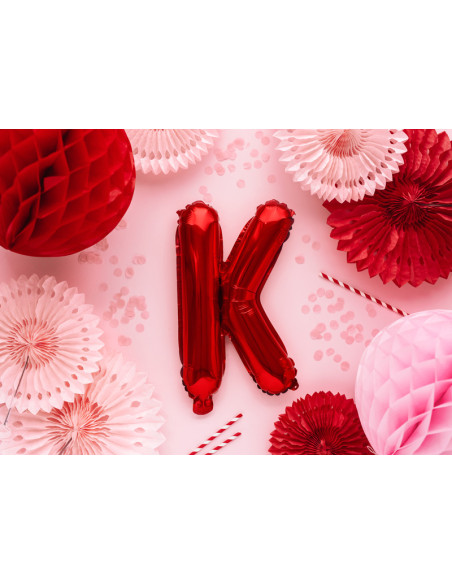 Balon foliowy Litera ''K'', 35cm, czerwony