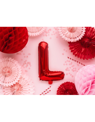 Balon foliowy Litera ''L'', 35cm, czerwony