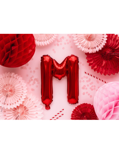 Balon foliowy Litera ''M'', 35cm, czerwony