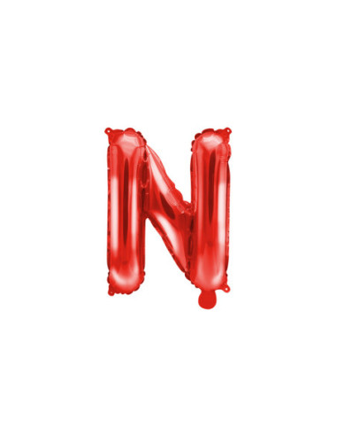 Balon foliowy Litera ''N'', 35cm, czerwony