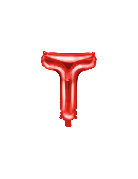 Balon foliowy Litera ''T'', 35cm, czerwony