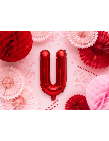 Balon foliowy Litera ''U'', 35cm, czerwony