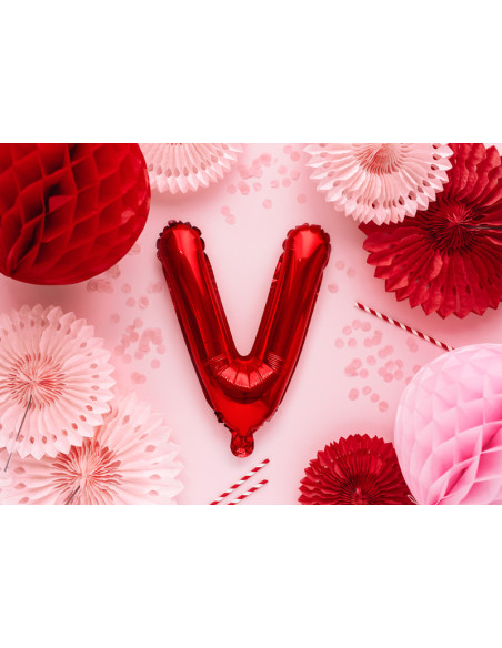 Balon foliowy Litera ''V'', 35cm, czerwony