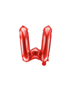 Balon foliowy Litera ''W'', 35cm, czerwony
