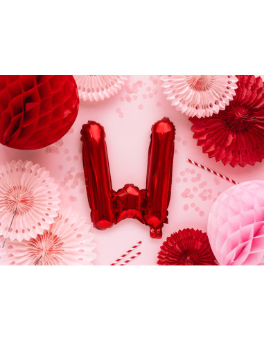 Balon foliowy Litera ''W'', 35cm, czerwony