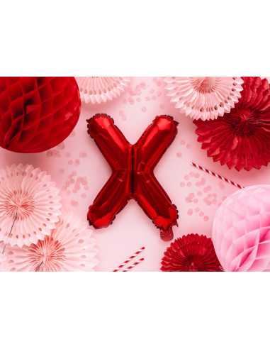 Balon foliowy Litera ''X'', 35cm, czerwony