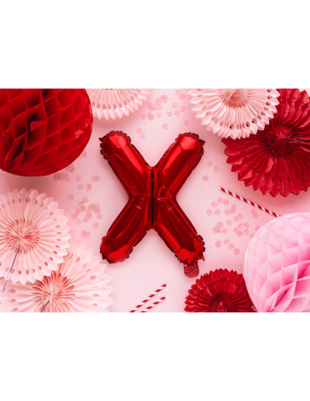 Balon foliowy Litera ''X'', 35cm, czerwony