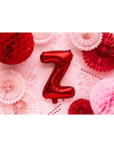 Balon foliowy Litera ''Z'', 35cm, czerwony