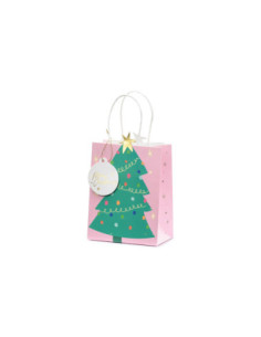 Torebka na prezenty Choinka, mix, 14x20.5x8cm