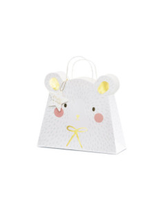 Torebka na prezenty Miś polarny, mix, 31.5x27x10cm