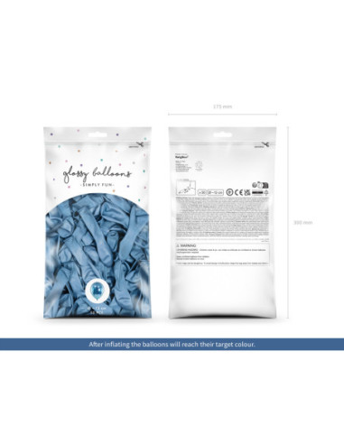 Balony Glossy 12 cm, niebieski (1 op. / 50 szt.)
