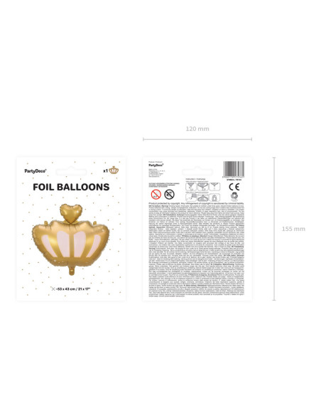 Balon foliowy Korona, 52x42cm, mix