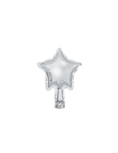 Balony foliowe Gwiazdka, 12cm, srebrny (1 op. / 25 szt.)