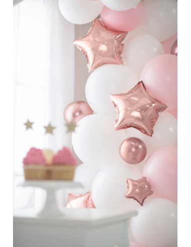 Balony foliowe Gwiazdka, 12cm, różowe złoto (1 op. / 25 szt.)