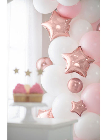 Balony foliowe Gwiazdka, 25 cm, różowe złoto (1 op. / 25 szt.)