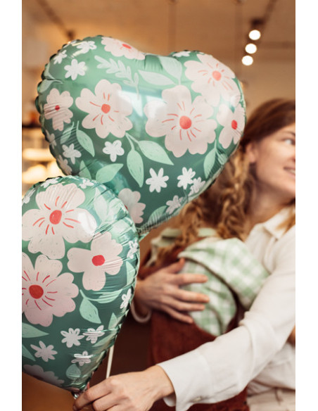Balon foliowy Serce w kwiaty, 45 cm, mix