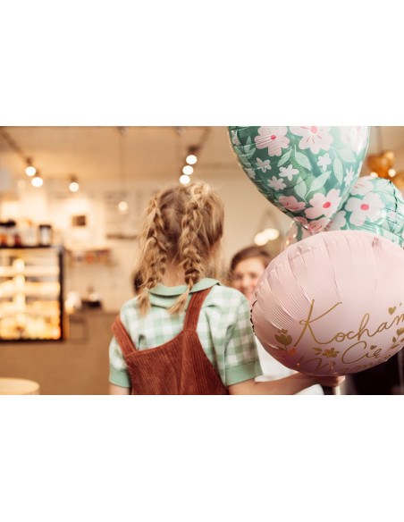Balon foliowy Serce w kwiaty, 45 cm, mix