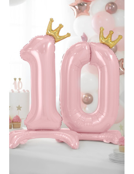 Stojący balon foliowy cyfra ''1'', 84 cm, jasny różowy