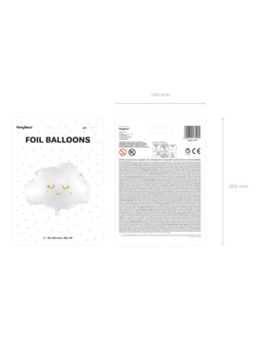 Balon foliowy Chmurka, 51x35.5cm, mix