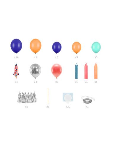 Girlanda balonowa - Rakieta, mix, 154x130cm