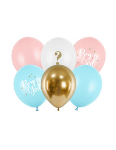 Balony 30cm, Boy or Girl, mix (1 op. / 6 szt.)