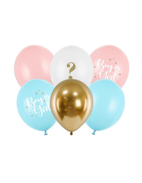 Balony 30cm, Boy or Girl, mix (1 op. / 6 szt.)